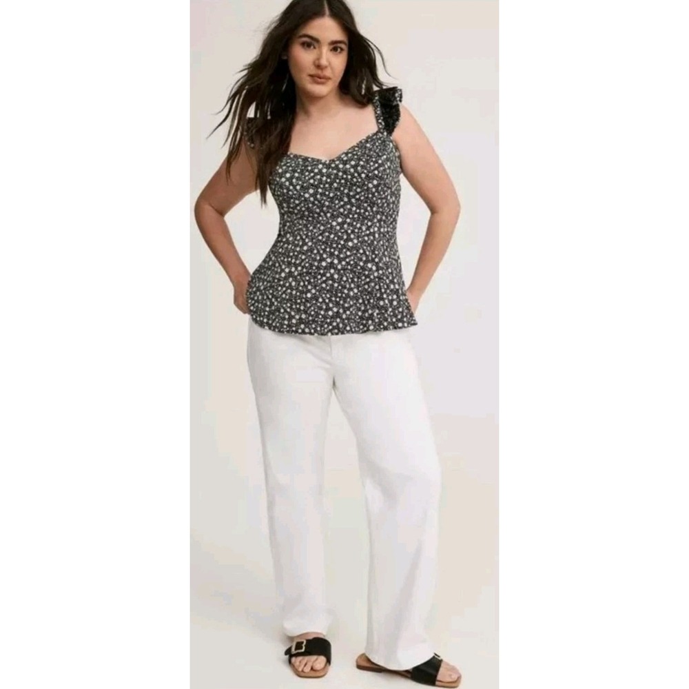 Torrid NWT Challis Peplum Corset Blouse Baby Doll Floral Plus Size 3 3X 22-24